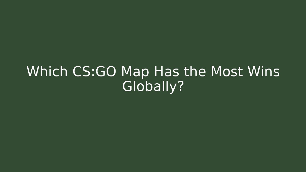 Which CS:GO Map Has the Most Wins Globally? - Felix Cat Insurance