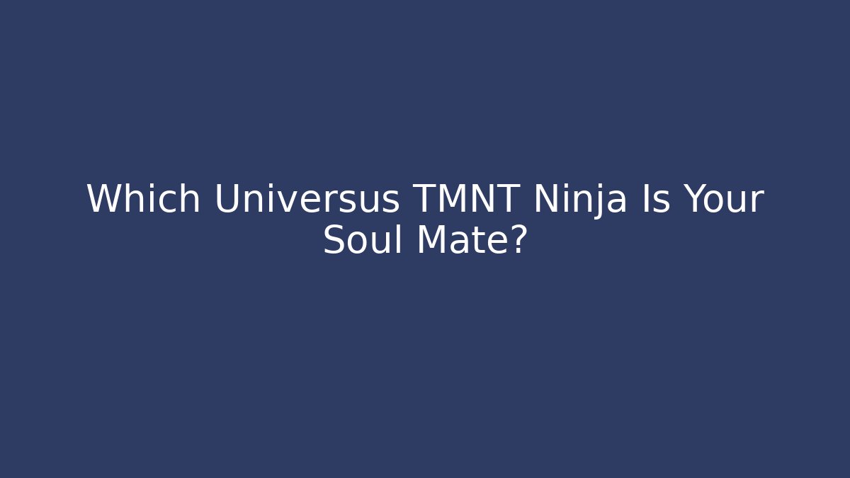 Which Universus TMNT Ninja Is Your Soul Mate?