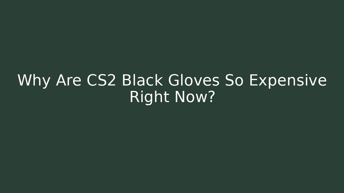 Why Are CS2 Black Gloves So Expensive Right Now?