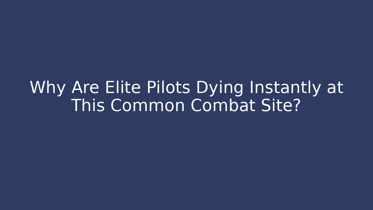Why Are Elite Pilots Dying Instantly at This Common Combat Site? - Felix Cat Insurance