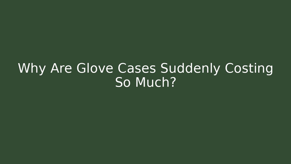 Why Are Glove Cases Suddenly Costing So Much?