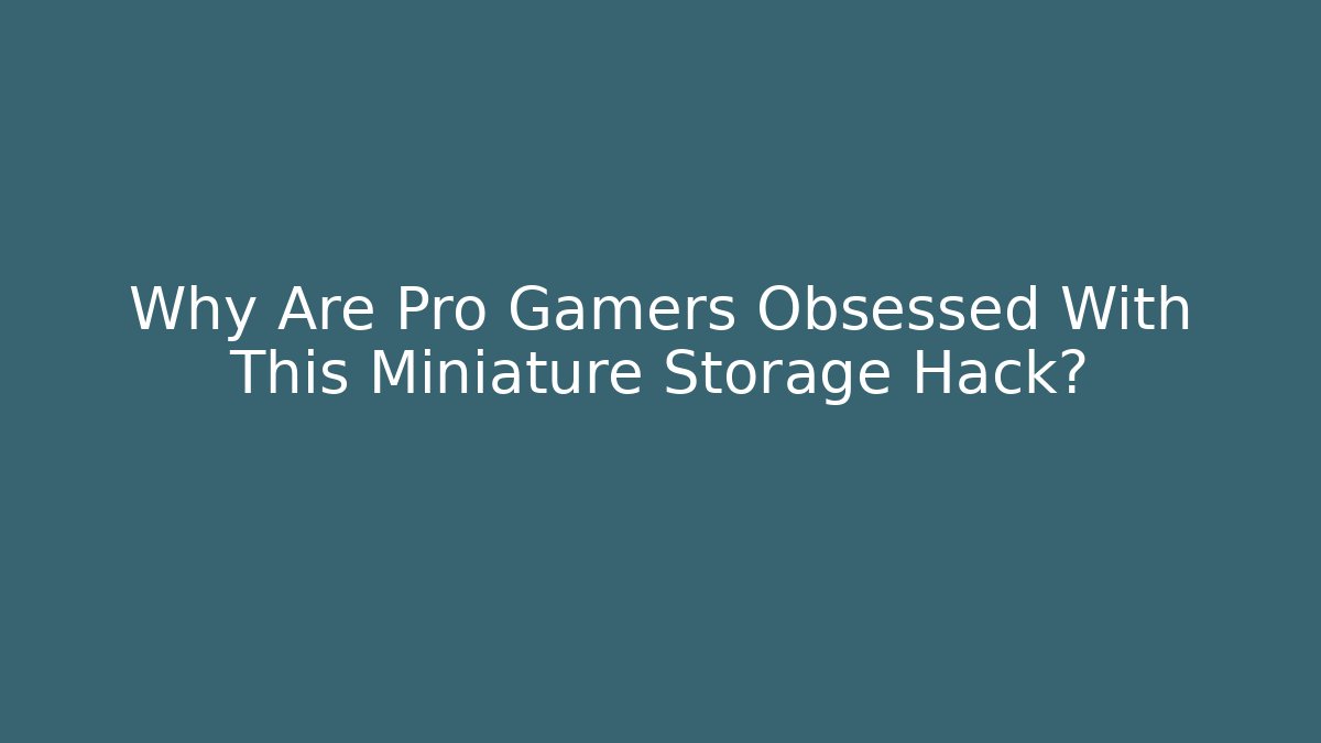 Why Are Pro Gamers Obsessed With This Miniature Storage Hack? - Felix Cat Insurance