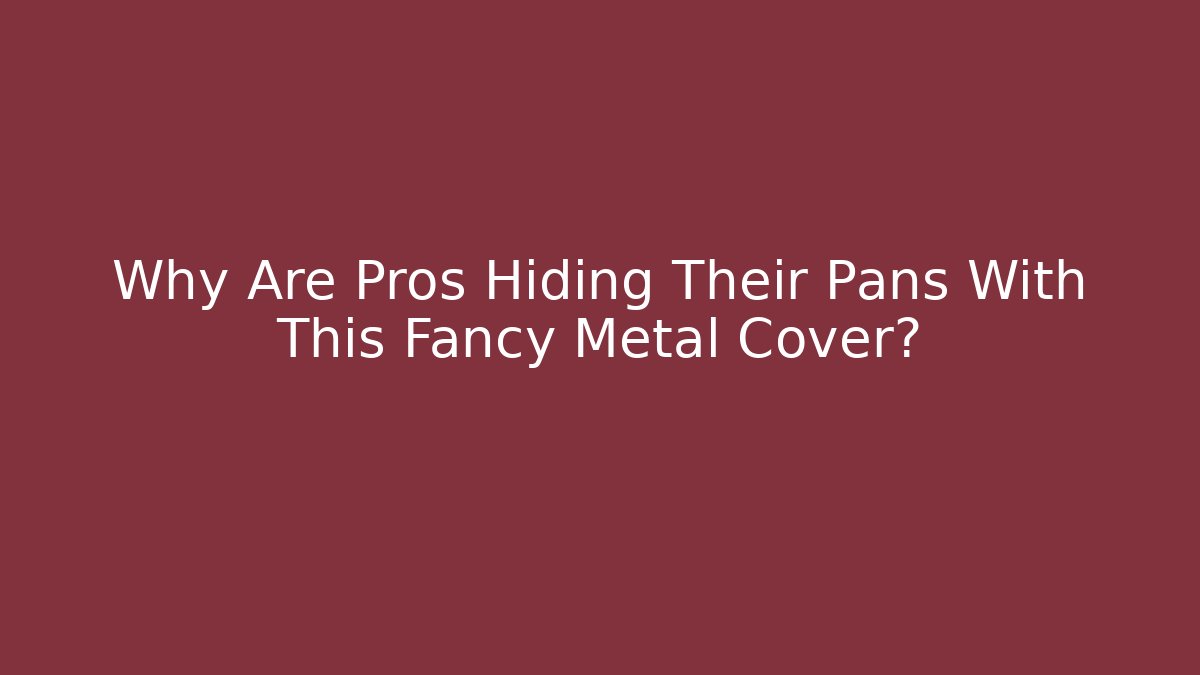 Why Are Pros Hiding Their Pans With This Fancy Metal Cover?