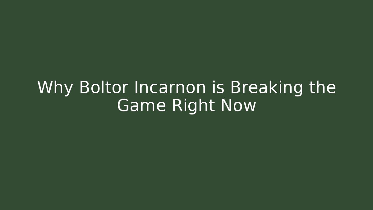 Why Boltor Incarnon is Breaking the Game Right Now