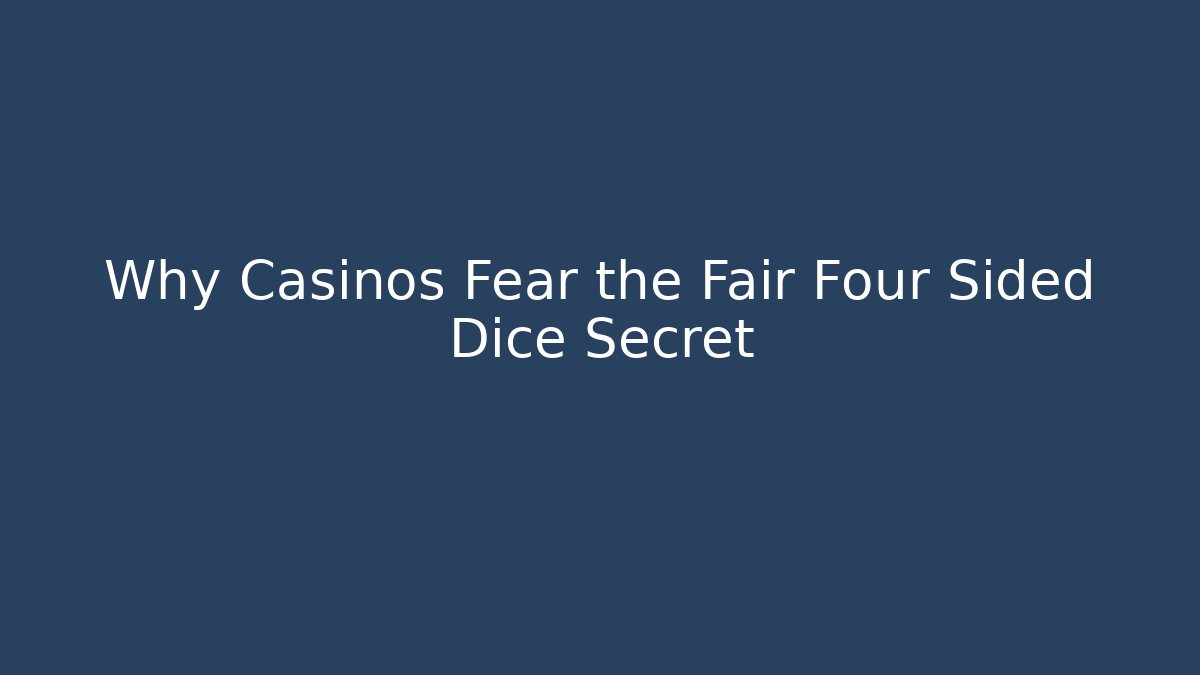 Why Casinos Fear the Fair Four Sided Dice Secret