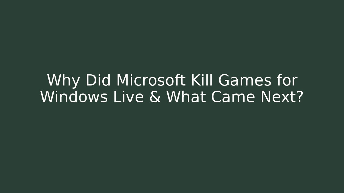 Why Did Microsoft Kill Games for Windows Live & What Came Next?