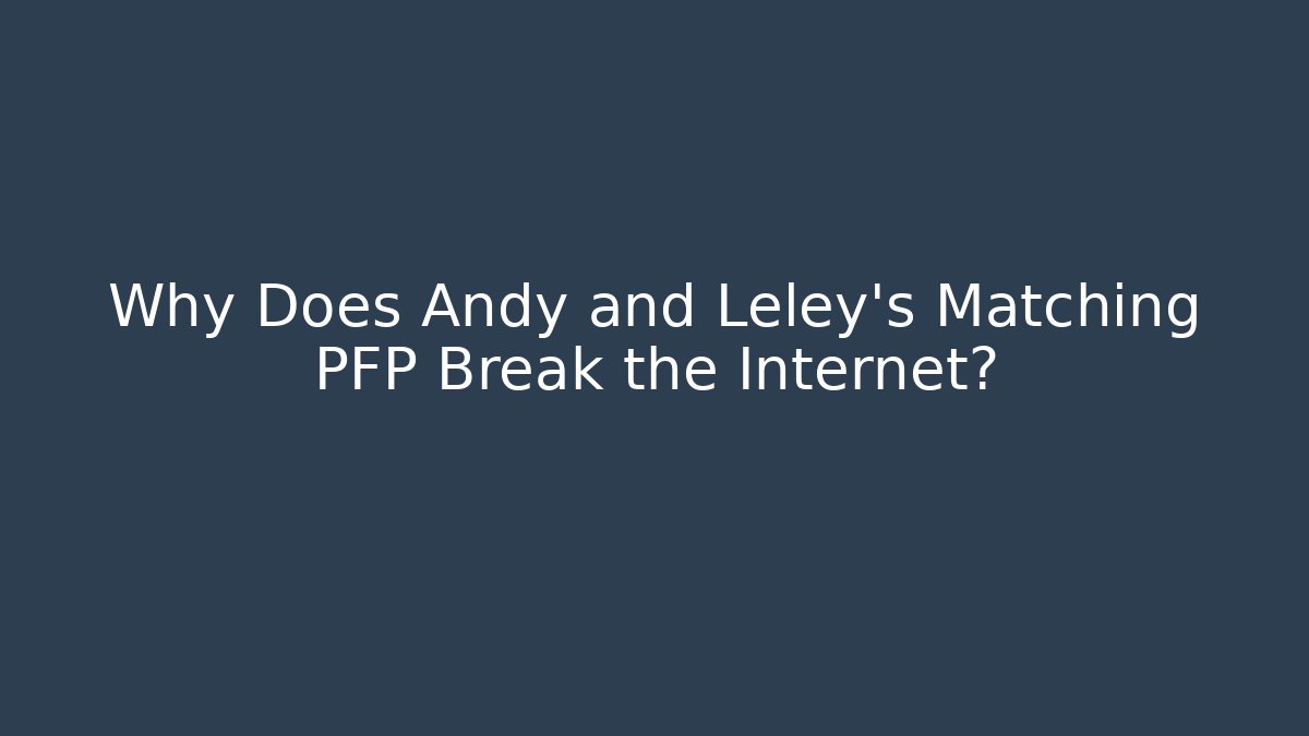 Why Does Andy and Leley's Matching PFP Break the Internet? - Felix Cat Insurance