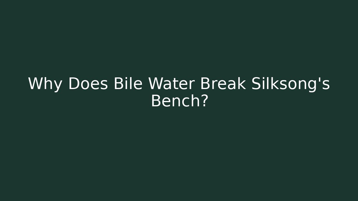 Why Does Bile Water Break Silksong's Bench?