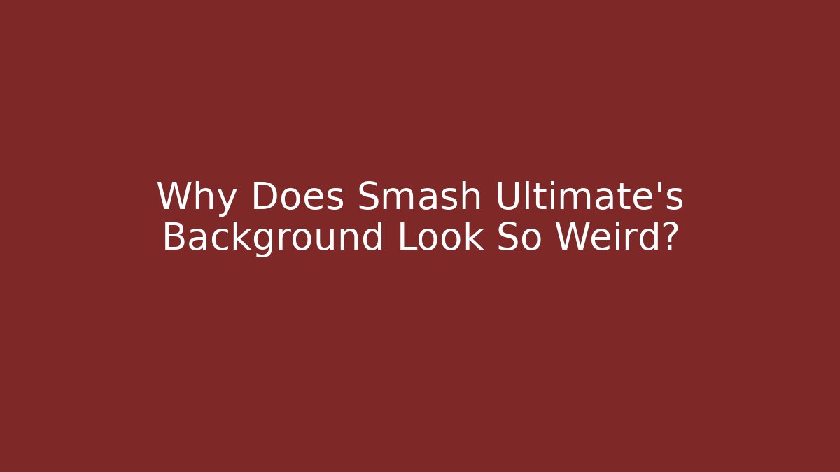Why Does Smash Ultimate's Background Look So Weird? - Felix Cat Insurance
