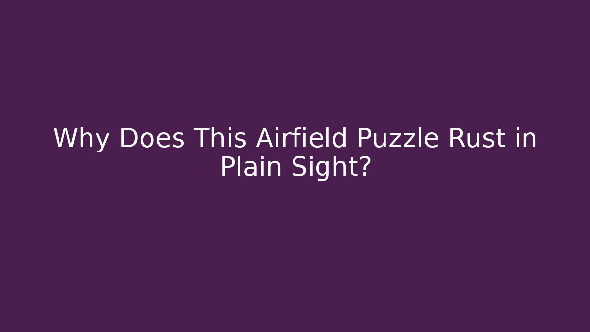 Why Does This Airfield Puzzle Rust in Plain Sight? - Felix Cat Insurance