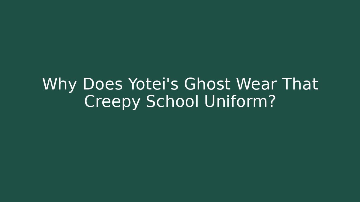 Why Does Yotei's Ghost Wear That Creepy School Uniform?