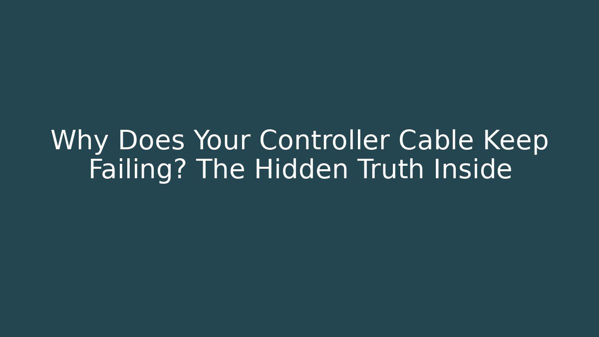 Why Does Your Controller Cable Keep Failing? The Hidden Truth Inside