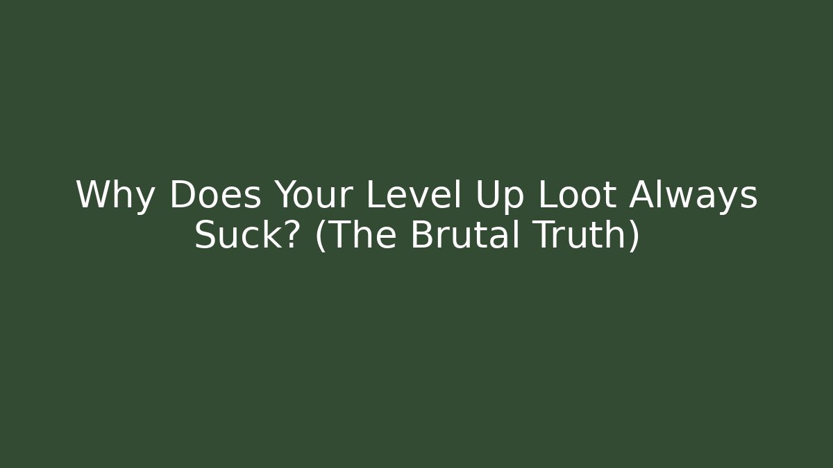 Why Does Your Level Up Loot Always Suck? (The Brutal Truth) - Felix Cat Insurance