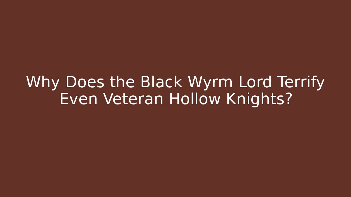 Why Does the Black Wyrm Lord Terrify Even Veteran Hollow Knights?