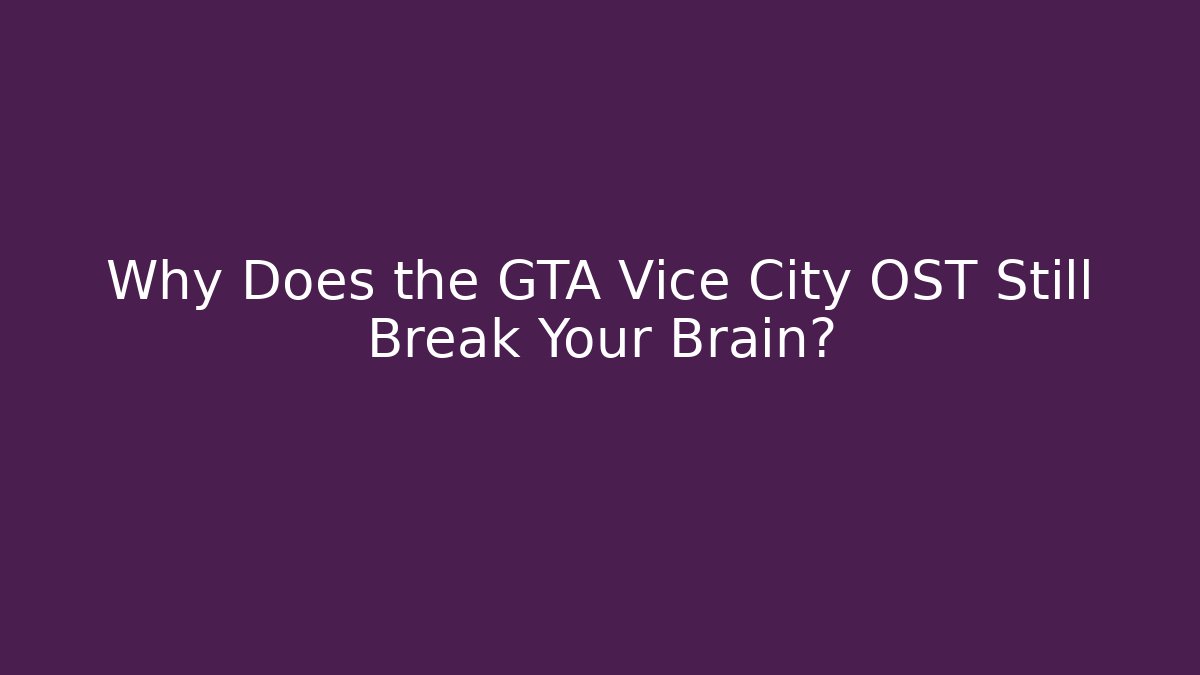 gta vice city soundtrack