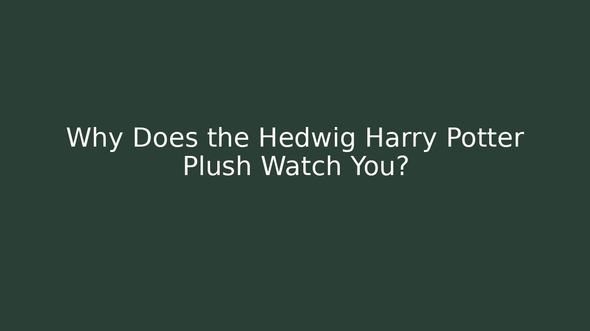 Why Does the Hedwig Harry Potter Plush Watch You?