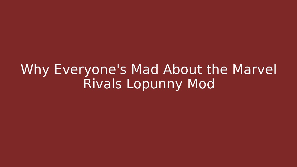 Why Everyone's Mad About the Marvel Rivals Lopunny Mod - Felix Cat Insurance