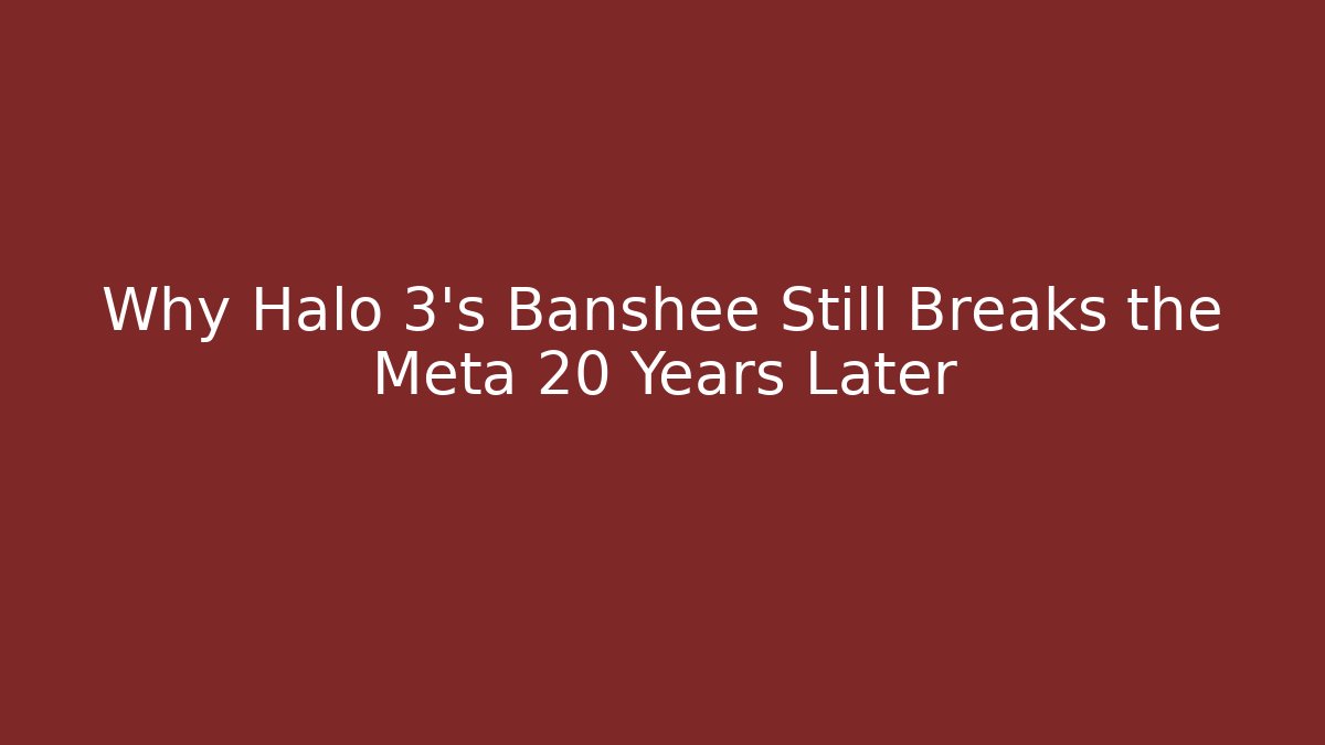 Why Halo 3’s Banshee Still Breaks the Meta 20 Years Later