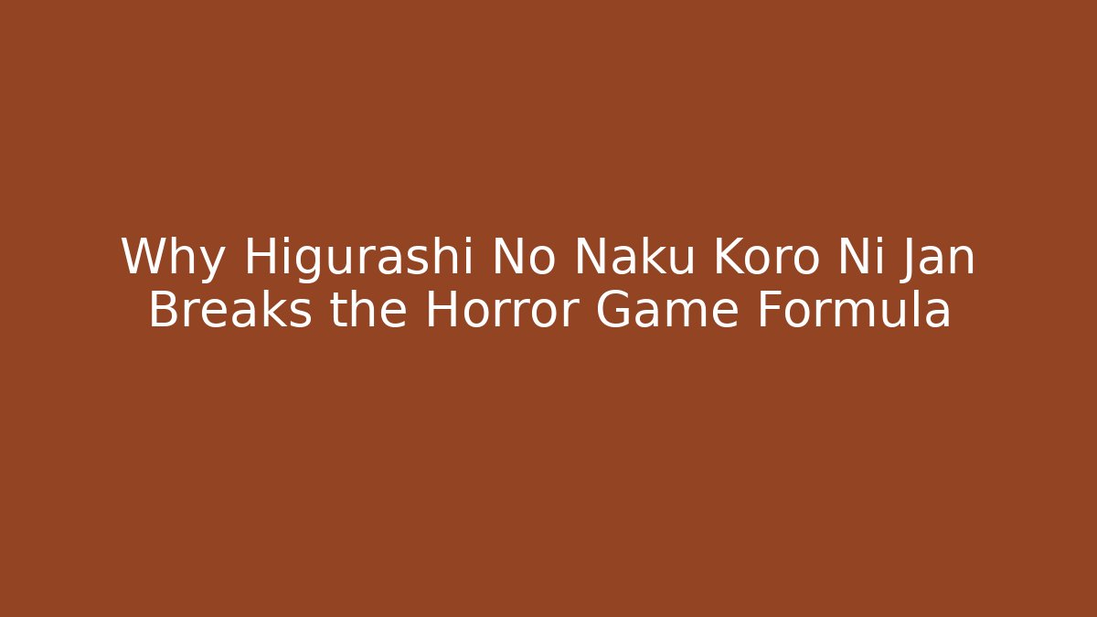 Why Higurashi No Naku Koro Ni Jan Breaks the Horror Game Formula