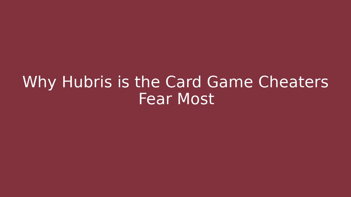 Why Hubris is the Card Game Cheaters Fear Most