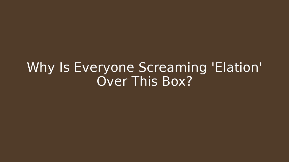Why Is Everyone Screaming 'Elation' Over This Box?
