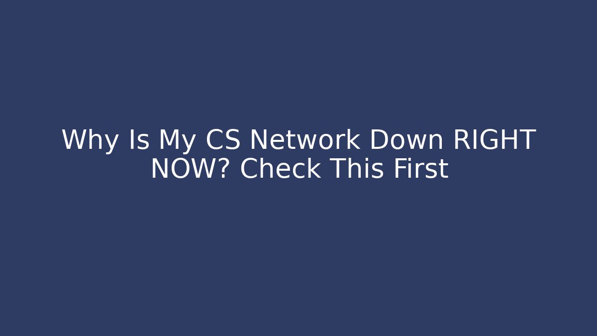 Why Is My CS Network Down RIGHT NOW? Check This First