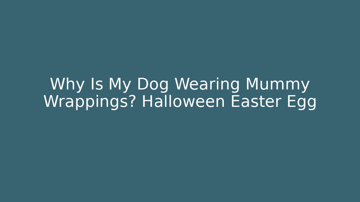 Why Is My Dog Wearing Mummy Wrappings? Halloween Easter Egg