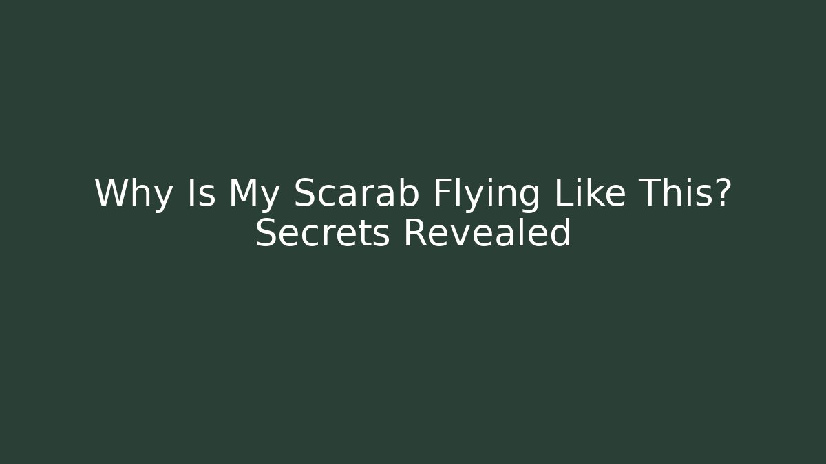Why Is My Scarab Flying Like This? Secrets Revealed