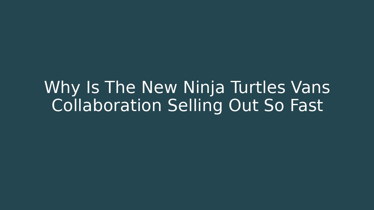 Why Is The New Ninja Turtles Vans Collaboration Selling Out So Fast