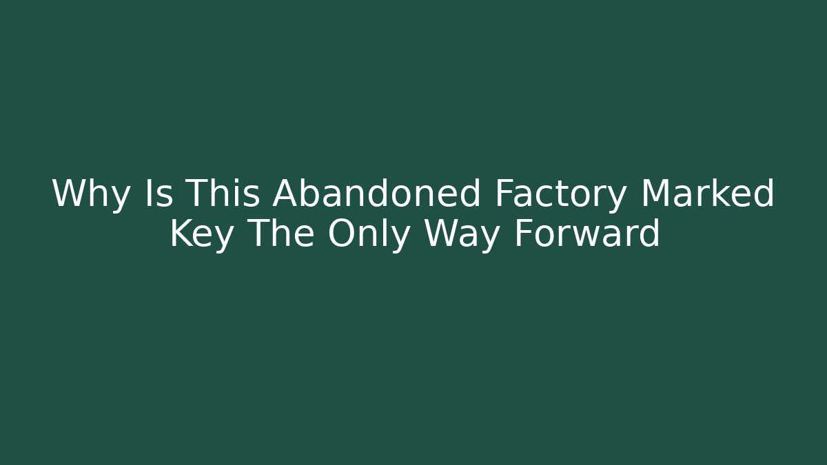 Why Is This Abandoned Factory Marked Key The Only Way Forward - Felix Cat Insurance