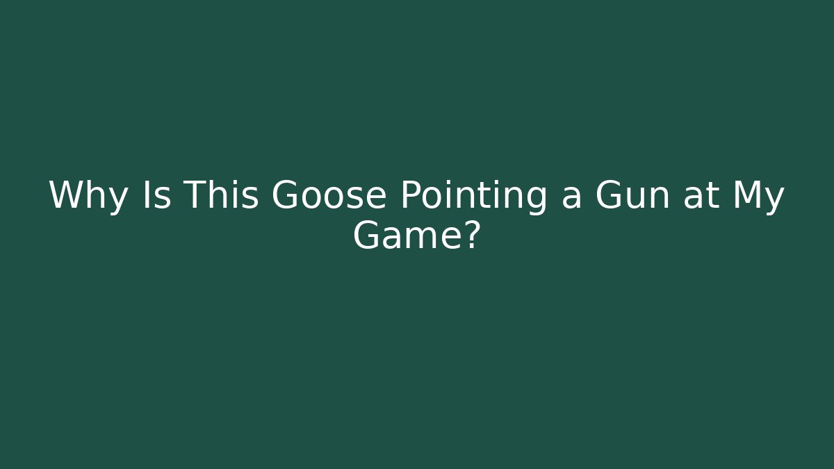 Why Is This Goose Pointing a Gun at My Game?