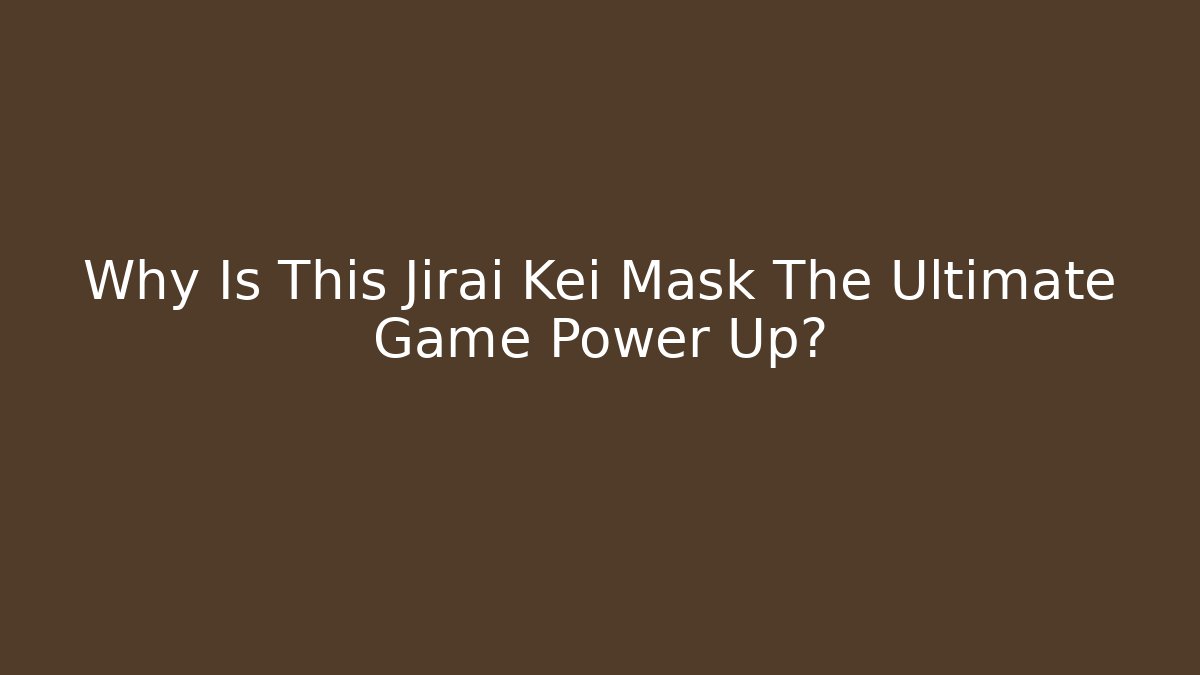 Why Is This Jirai Kei Mask The Ultimate Game Power Up?