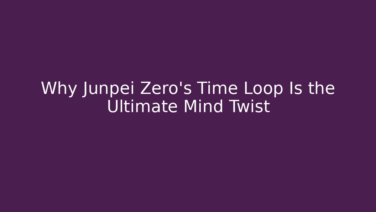 Why Junpei Zero's Time Loop Is the Ultimate Mind Twist