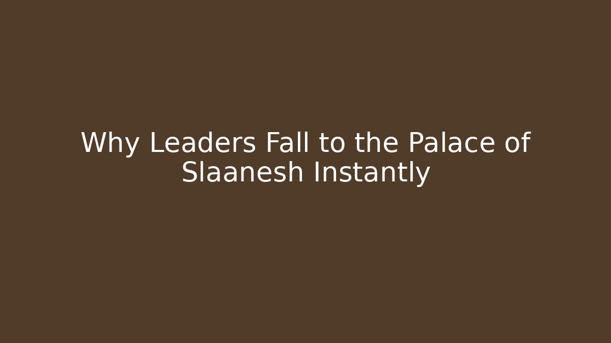 Why Leaders Fall to the Palace of Slaanesh Instantly