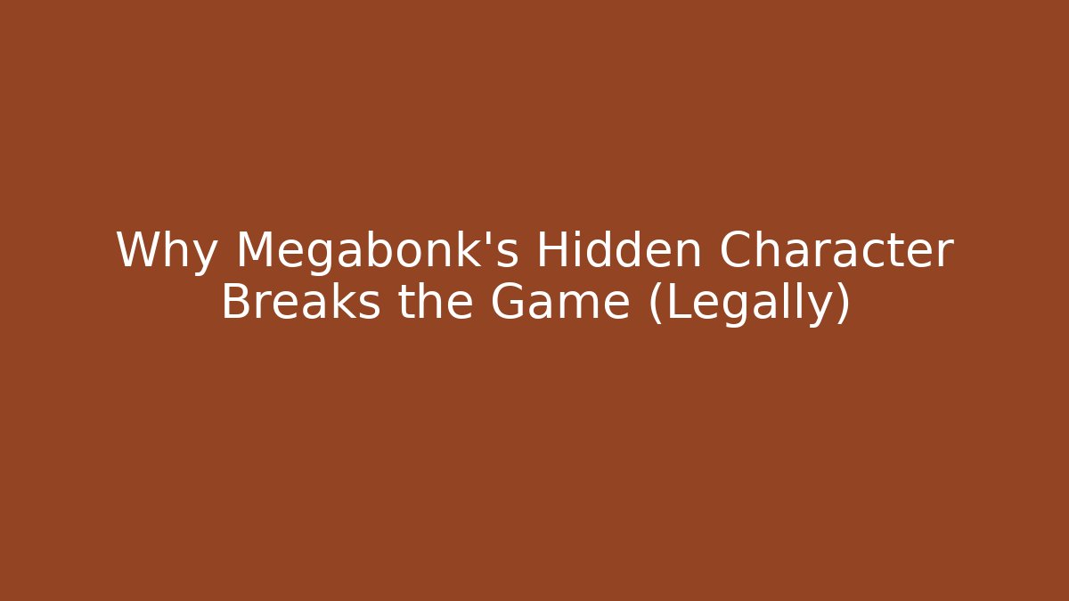 Why Megabonk's Hidden Character Breaks the Game (Legally)