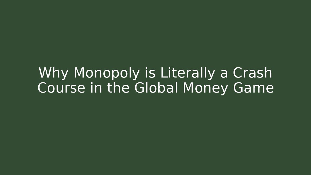 Why Monopoly is Literally a Crash Course in the Global Money Game