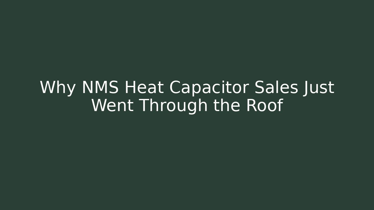 Why NMS Heat Capacitor Sales Just Went Through the Roof