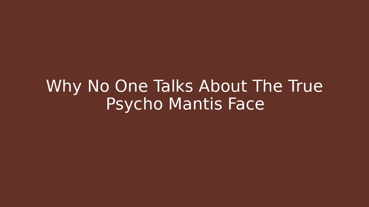 Why No One Talks About The True Psycho Mantis Face