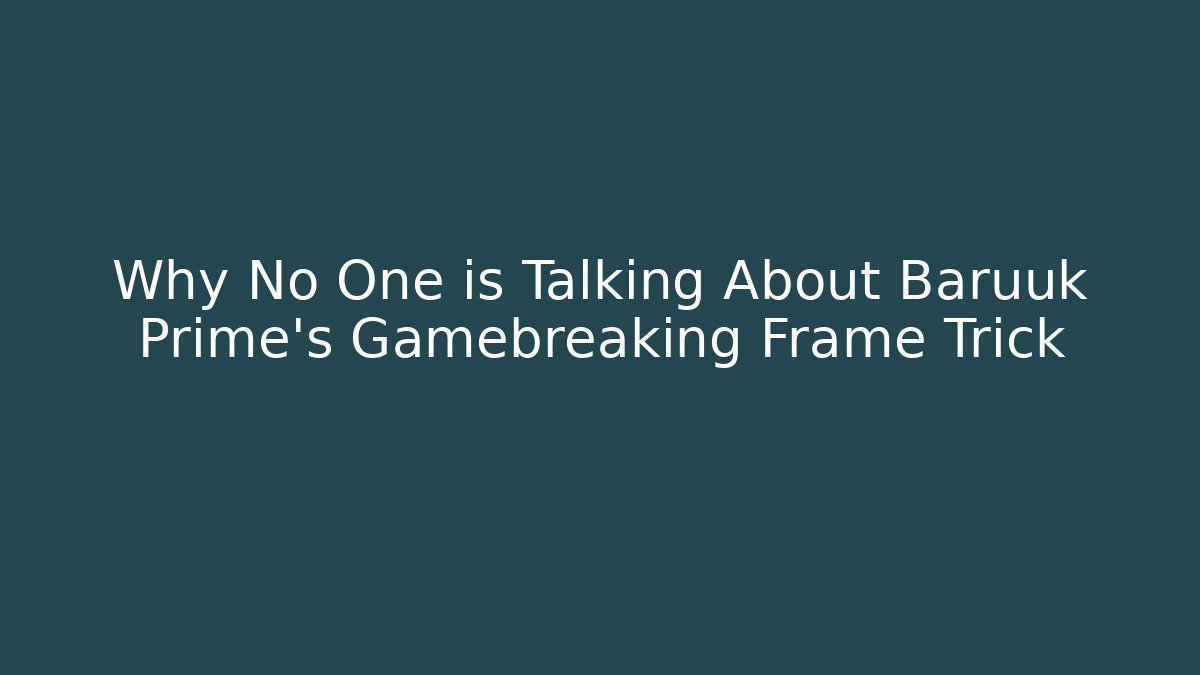 Why No One is Talking About Baruuk Prime's Gamebreaking Frame Trick - Felix Cat Insurance