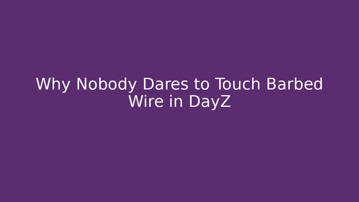 Why Nobody Dares to Touch Barbed Wire in DayZ