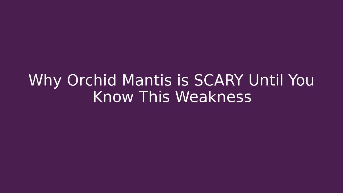 Why Orchid Mantis is SCARY Until You Know This Weakness