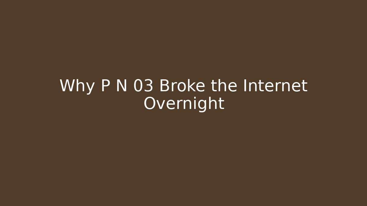 Why P N 03 Broke the Internet Overnight