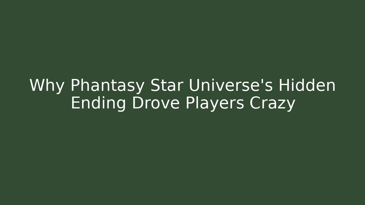 Why Phantasy Star Universe's Hidden Ending Drove Players Crazy - Felix Cat Insurance