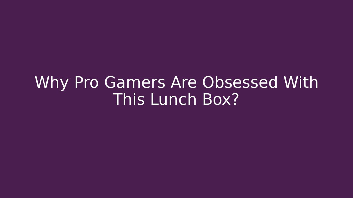 Why Pro Gamers Are Obsessed With This Lunch Box?