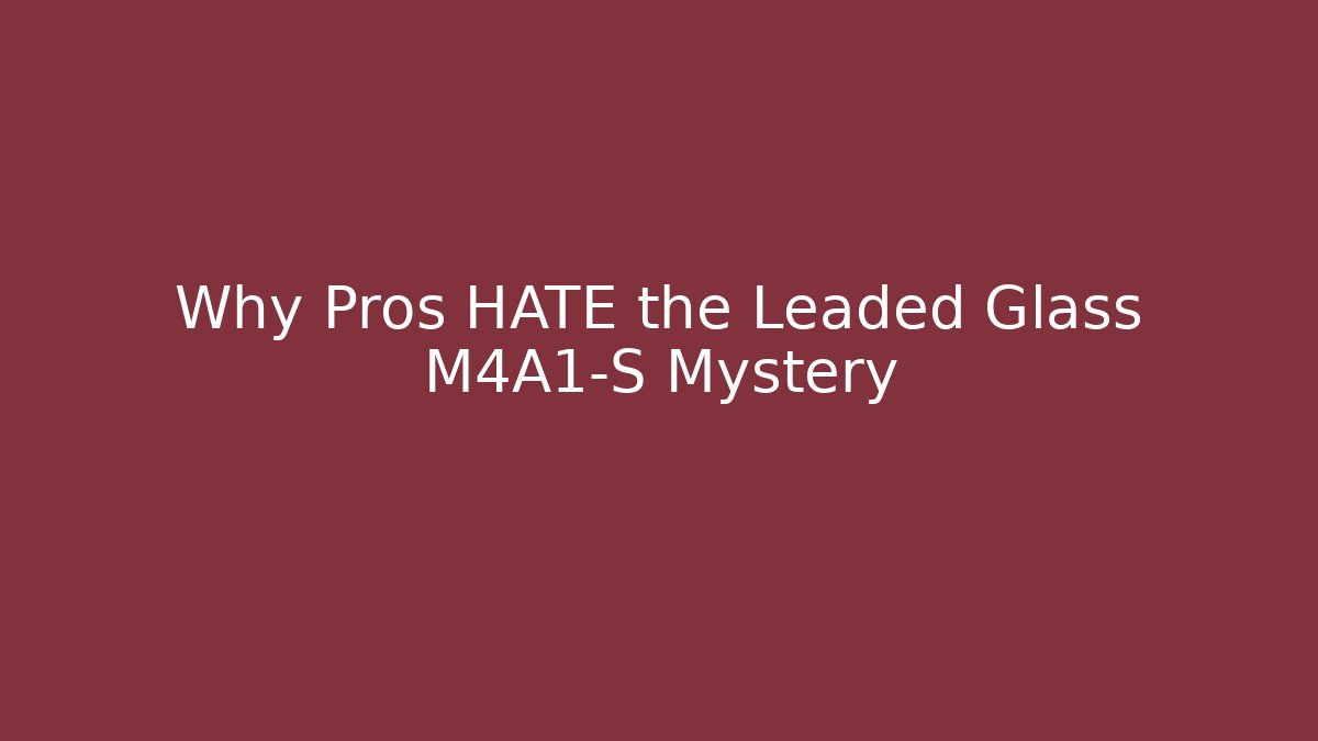 Why Pros HATE the Leaded Glass M4A1-S Mystery