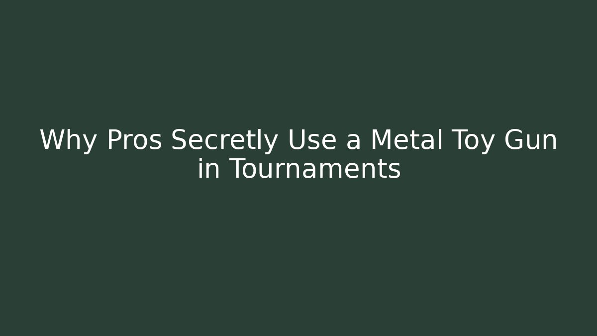 Why Pros Secretly Use a Metal Toy Gun in Tournaments - Felix Cat Insurance