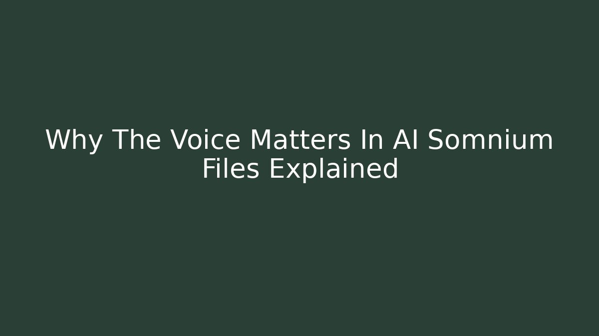 Why The Voice Matters In AI Somnium Files Explained