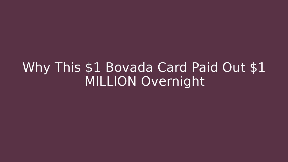Why This $1 Bovada Card Paid Out $1 MILLION Overnight