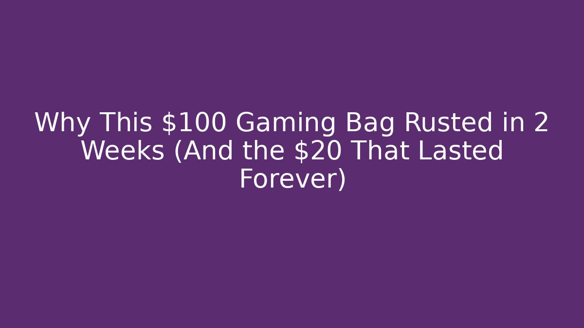 Why This $100 Gaming Bag Rusted in 2 Weeks (And the $20 That Lasted Forever)