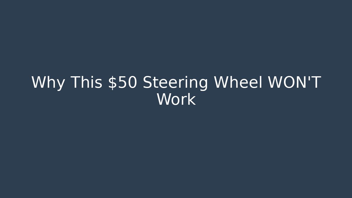 Why This $50 Steering Wheel WON'T Work
